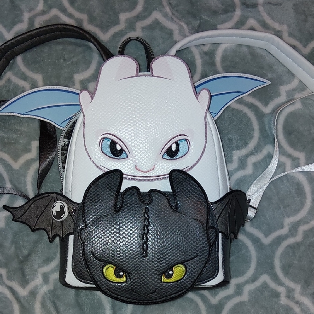 Loungefly Black Dragon Textured Backpack